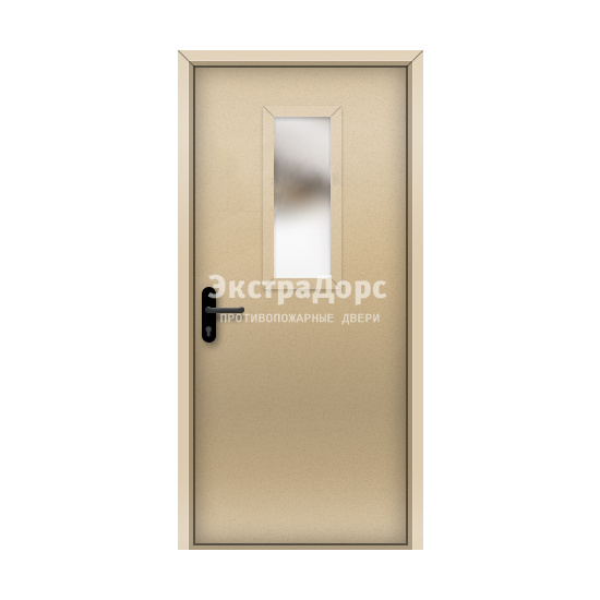 Огнеупорная дверь со скрытыми петлями EI 30 остекленная однопольная цвет RAL 1001