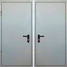 Распашная дверь огнеупорная однопольная с порошковым напылением серая