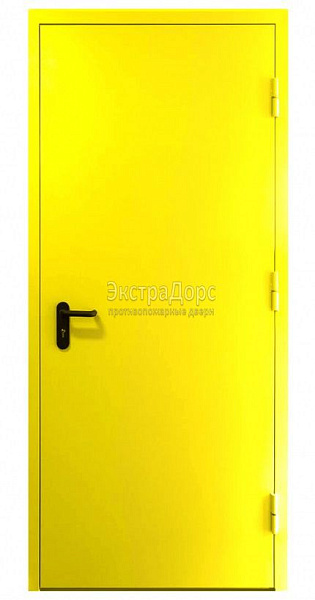 Противопожарная дверь EI 45 желтая дымогазонепроницаемая металлическая в Можайске  купить