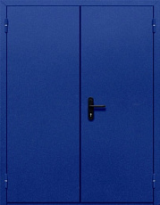 Дверь с порошковым напылением огнестойкая EI-30 синего цвета