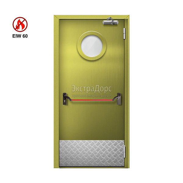 Противопожарная дверь EIW 60 ДОП-01-EIW-60 ДП54 однопольная остекленная стальная с антипаникой в Можайске  купить