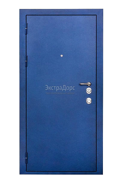 Противопожарная уличная дверь металлическая утепленная EIW 60 синяя глухая однопольная в Можайске  купить