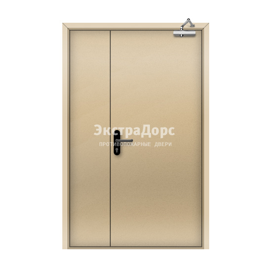 Противопожарная дверь со скрытыми петлями EI 45 полуторная цвет RAL 1001